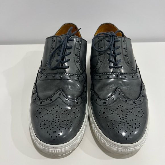 Mens Brogue Dress Sneaker - Premium Leather - Size 10 - Picture 2 of 9